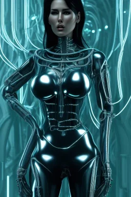 monica bellucci, cyberpunk, black latex body, women, body portrai, big boobs, highlight eyes perfect, skin, tron, cyborg, perfekt sexy, real, dream, hr giger