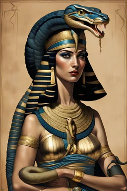 Cleopatra d'Egitto con cobra