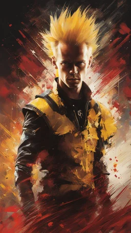 A ultra realistic poster of Armin Van Buuren face as Bart Simpson in the red matrix , by Daniel Castan :: Carne Griffiths :: Andreas Lie :: Russ Mills :: Leonid Afremov, dark background, high detail, DJ pose