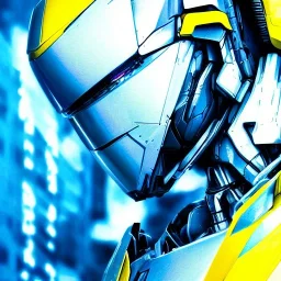 A portrait of a crystalised robot big good drawled hands, atmospheric, realistic, unreal engine cosmic galactic, cinematic lighting, octane render, yellow blue colors, transparent, cosmic ambiance, masterpiece, art by Yoji Shinkawa, composing fit inside