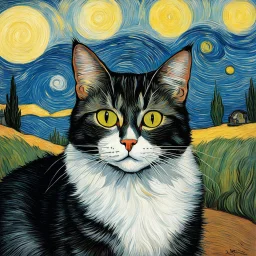 Portrait of a cat by Van Gogh