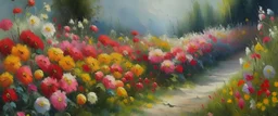 Flowers, oil paintings landscape
