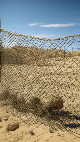A net filled with childrenin the desert abandoned play ground by old McDonald