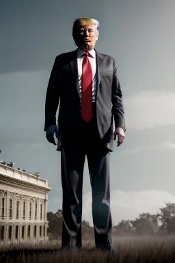 Ultra realistic image night, Donald trump zombie, suit, blood, torn arm, night, the walking dead style, dark ambient, highly detailed, White House background, concept art, unreal engine 5, ray tracing, RTX, ultra detail, volumetric lighting, high definition, high resolution.