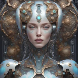 luxe glass robotic goddess, exquisite engraving, enchanted, delicate face, elegant, opal gears cyborg, luxury flowery suit🌷🌼🌿, highly detailed, digital painting, artstation, asymmetrical, concept art, smooth, sharp focus, 8k , trending on artstation, sharp focus, studio photo, intricate details, highly detailed, by greg rutkowski