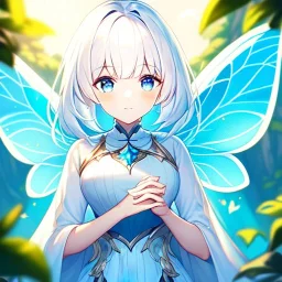 Girl, white hair, blue eyes, fairy kei