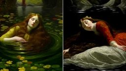 Symbolist Paintings (e.g., Gustav Klimt’s Water Serpents or John Everett Millais’ Ophelia).