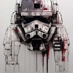 photorealistic at-at pilot helmet with weathered painting , illustration on coarse canvas by <agnes cecile> and <Yoji Shinkawa>, ornate and intricate details , soft smooth lighting, ultra detailed concept art,