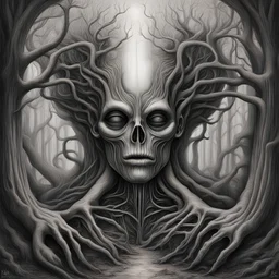 We must never spare life. We must uproot the sickly trees by our own hand—we can always plant new saplings to preserve the forest. The teachings implore us to kill to protect the greater dignity of life in h.r. giger hand drawn art style