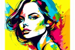 modern abstract woman painting vector