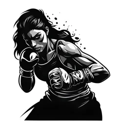 Logo. Monochrome. Kurd. Woman. Boxing. MMA.