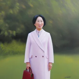 Full body portrait, painting, medium shot lady Hadeko