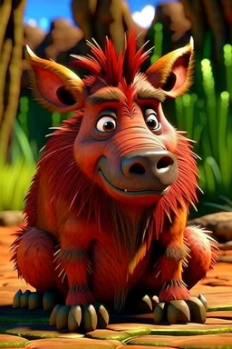 Warthog pumbaa from the lion king sitting