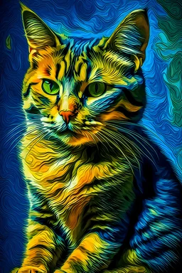 Kedi portesi, Van Gogh tarzında