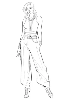 Coloring page of a elegant fashion model woman wearing dress, dynamic poses, full body portrait, thick and clean lines, clean details, ar 2:3, no-color, coloring page style, no-turban, coloring page style, non background, non color, non shading, no-grayscale, coloring page for adults