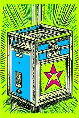 Vintage pop art style, jewish donation box