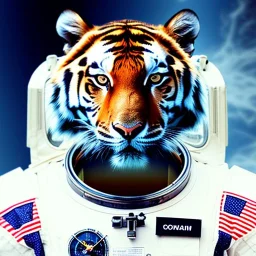 Tigre com roupa de astronauta