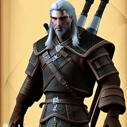 Geralt of Rivia, traditional japanese brushed style