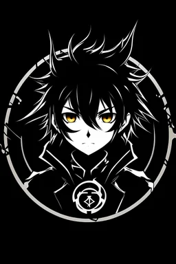 Anime logo symbolise revelation and power , it's black