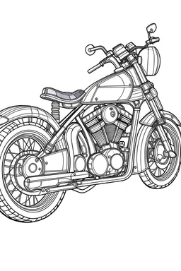 outline art for a Maintenance Motorcycle coloring pages for kids , white background,only use outline, clean line art, white background, no shadows and clear and well outlined, let the image be clear in the page