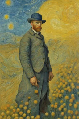 I am large, I contain multitudes.; in the style of Van Gogh