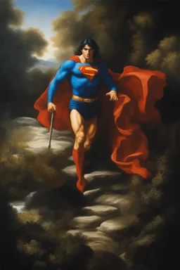 Oil on canvas, chiaroscuro, deep shadows, fairytale, 16th century masterpiece, rich deep colors, highly detailed portrait Superman, long black hair, blue eyes, slight smile, Boris Vallejo, Frank Frazetta, Julie bell, Caravaggio, Rembrandt, Michelangelo, Picasso, Gilbert Stuart, Gerald Brom, Jim Lee, Alex Ross, Dorian Vallejo, Stan Lee Lunar Display, northern lights, glowing, beautiful, Boris Vallejo, Frank Frazetta, Julie bell, Caravaggio, Rembrandt, Michelangelo, Picasso, Gilbert Stuart, Gerald