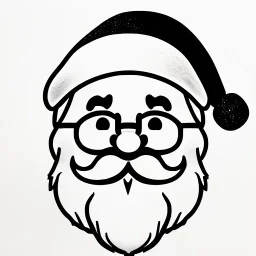 Line drawing of Santa clause on sketch paper,Bill Bell, smiling, portrait,