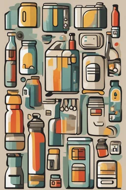 Fridge contents in an abstract style