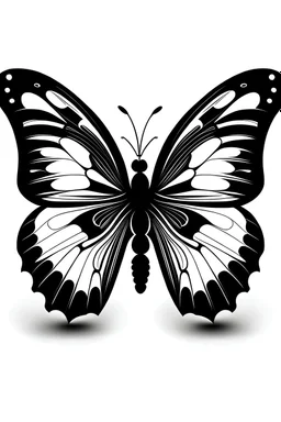 a simple black and white butterfly for kids