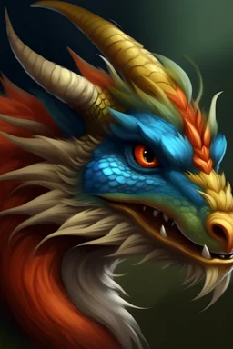 fluffy eastern dragon headshot