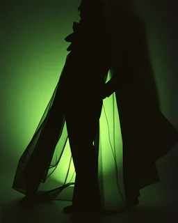 mysterious man, the man from shadow, Paolo Roversi for a vogue magazine, fashion editorial 1995, full length, paper magazine style, model wearing YSL, dinamic pose, holographic