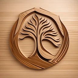 a wood shaped logo expressing celebration