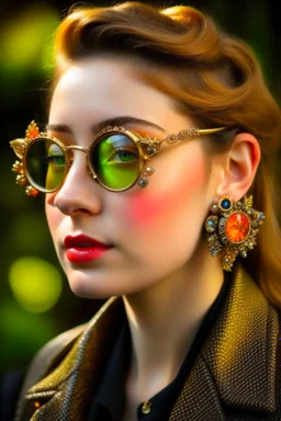 Beautiful of Dutch girl wearing sunglasses with Medieval brooch jewelry., Brooch, gold brooch and diamond, brooches for multiway dresses, decorative jewelry, designed to be attached to garments, decorated with enamel or with gemstones, The best brooch jewelry designs, wildlife as gold brooch design, modern brooches