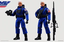 Mike Pence Face G.I. Joe toy figure With a pistol space force Blue fabric uniform, black Moonboots