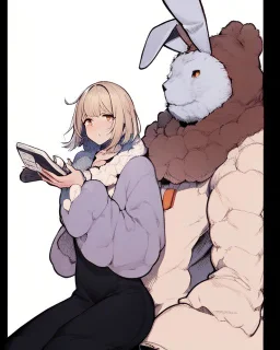 tavşan kostümlü tehlikeli adam ve kısa saçlı kızı