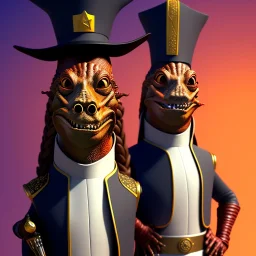 jarjar binks as mayor with tophat