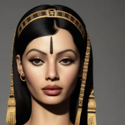 cleopatra natural realistic skin face symmetrical, black wall, city, meditation, dark background, 8k quality, schwarze Hintergrund.