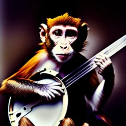 monkey playing a banjo