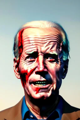 Ultra realistic image, joe biden zombie, zombie performance, blood, torn arm, night, walking twisted, waist up view, dark ambient, highly detailed, sky background, concept art, unreal engine 5, god rays, ray tracing, RTX, lumen lighting, ultra detail, volumetric lighting, 3d, finely drawn, high definition, high resolution.