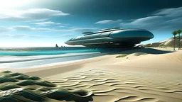 futuristic sandy beach