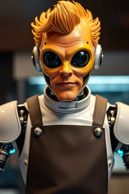 full figure Gordon Ramsey as a robot alien