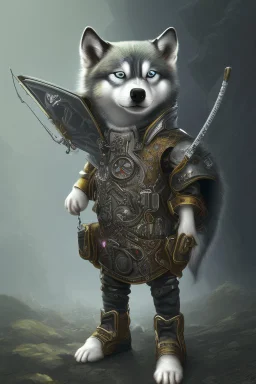 silver steampunk husky gamer