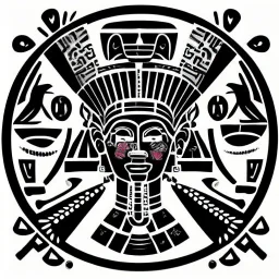 mix between Aztec glyphs and Egyptian hieroglyphs