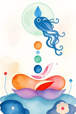 Balance,, Compassion represented as symbols pastel water colors