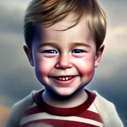 Brad Pitt toddler, smile, full body, hyper realistic