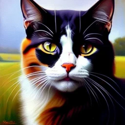 portrait of beautiful Cat painting by Brom , oil on canvas, cinematic composition, extreme detail,fit full head inside picture