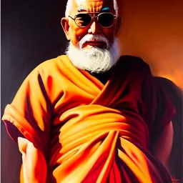 Portrait of 'Master Roshi',painting by Earl Norem, simon Bisley,frazetta,Howard,西嘛哒, evan lee, Vallejo,kelly oil on canvas, cinematic composition, extreme detail,fit full body inside picture,8k,perfect anatomy,