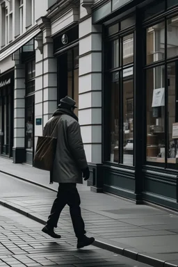 Person walking front store