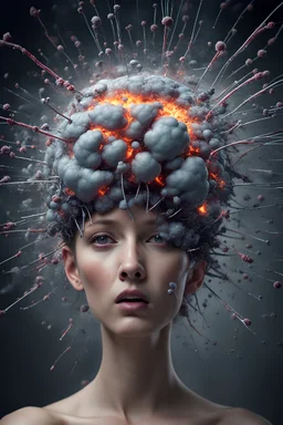 <lora:T-Virus:1.0> My head explodes. I have a headache. HD photography, thought explosion