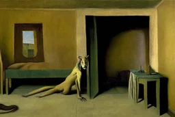 a chimera in a liminal room depicted by balthus